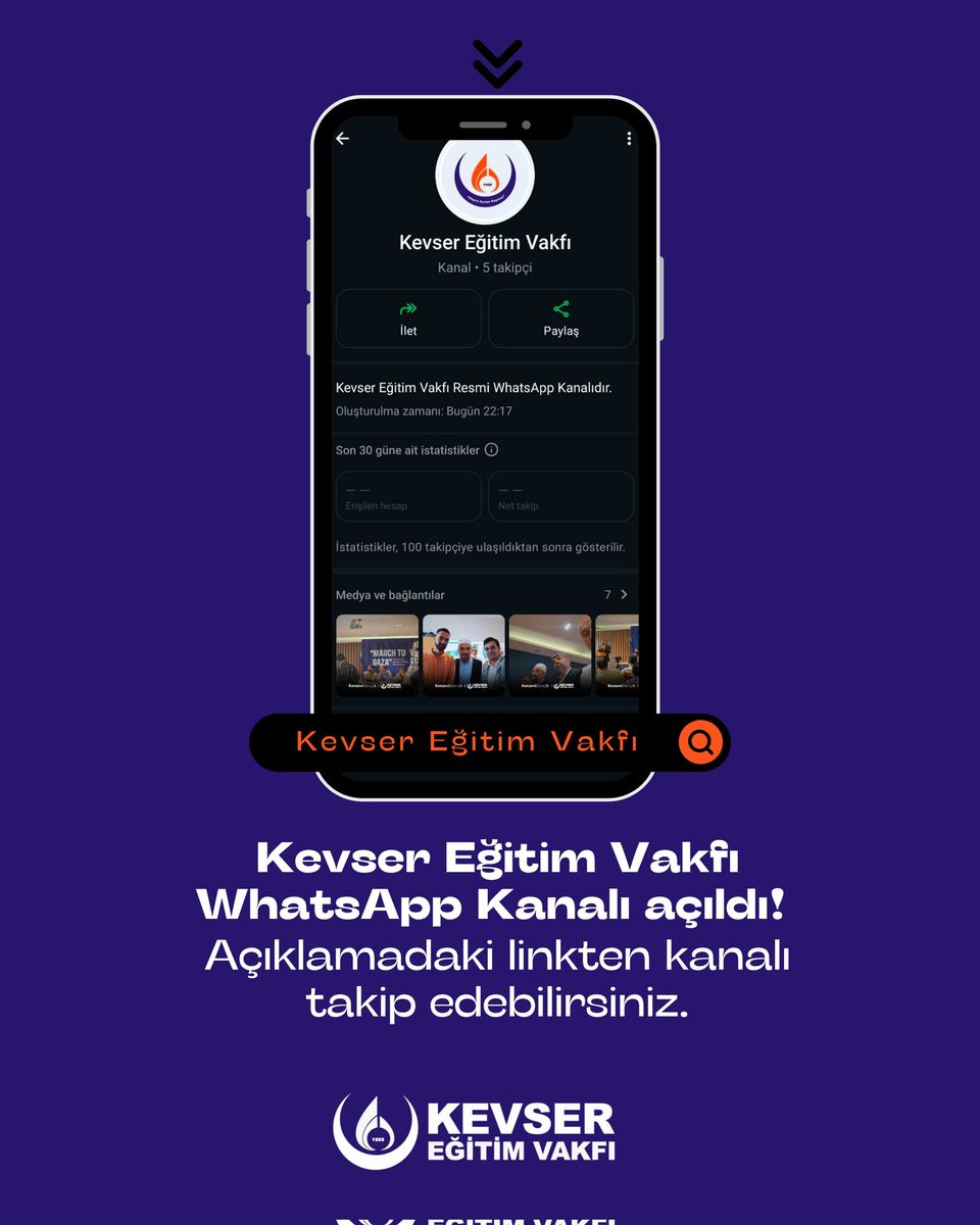 KevserEgitim's tweet image. Kevser Eğitim Vakfı WhatsApp Kanalı açıldı!
Bu linkten kanala katılabilirsiniz: whatsapp.com/channel/0029Vb…