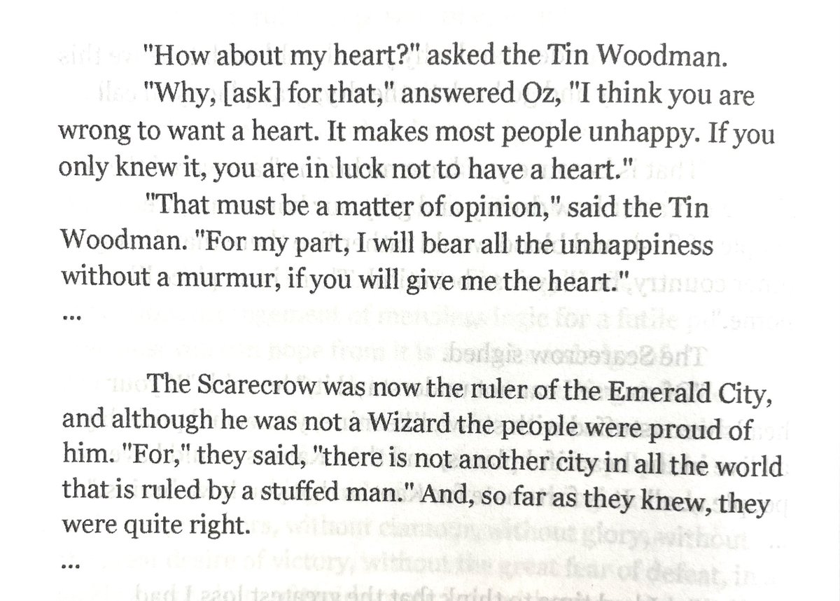 The Tin Man defends his wish for a heart.