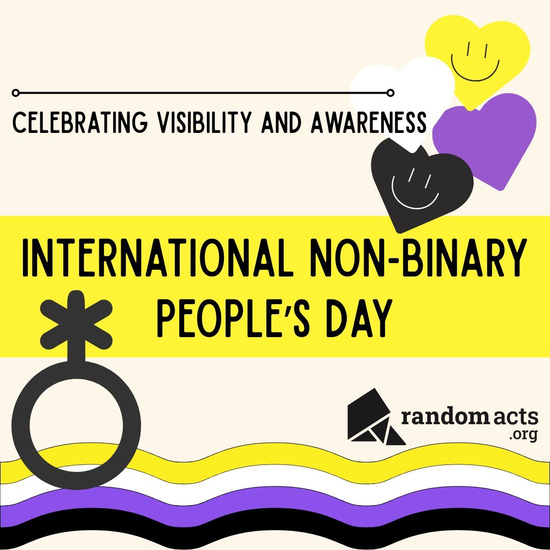RandomActsOrg's tweet image. 🌈✨ Today is International Non-Binary People’s Day! ✨🌈
To all non-binary folks: you are valid, you matter, and the world is brighter with you in it. 💛🤍💜🖤
Let’s keep showing kindness, respect, and love — today & every day. 🫶
#InternationalNonBinaryPeoplesDay #Kindness4all