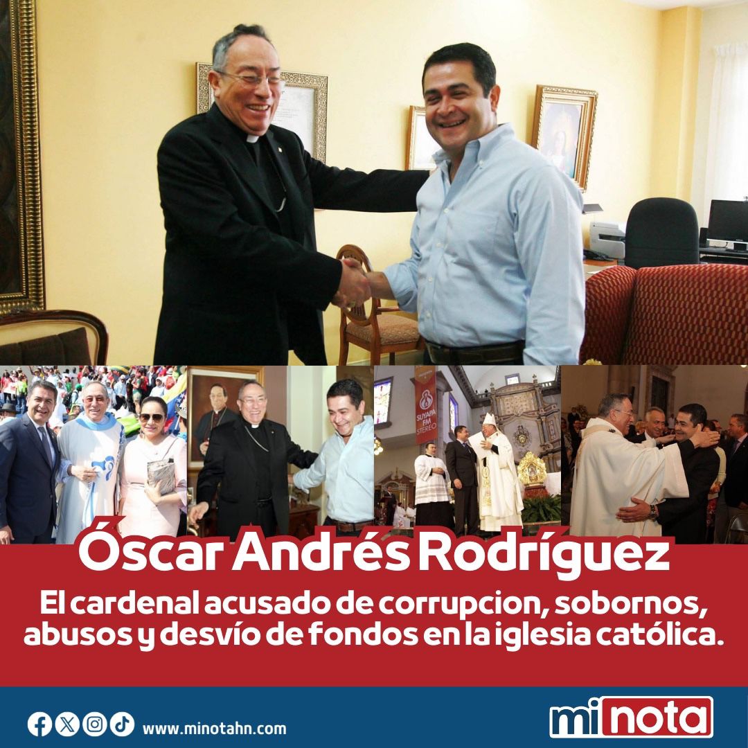 📌Óscar Andrés Rodríguez, acusado de recibir sobornos de narcotraficantes y políticos corruptos. 

Su cercanía con #JOH y <a href="/PEPE_LOBO/">Porfirio Lobo Sosa</a>, influyo en sus decisiones eclesiásticas. 💰

1. Desvío de fondos: Millones de lempiras destinados a obras sociales de la Iglesia se canalizaron a