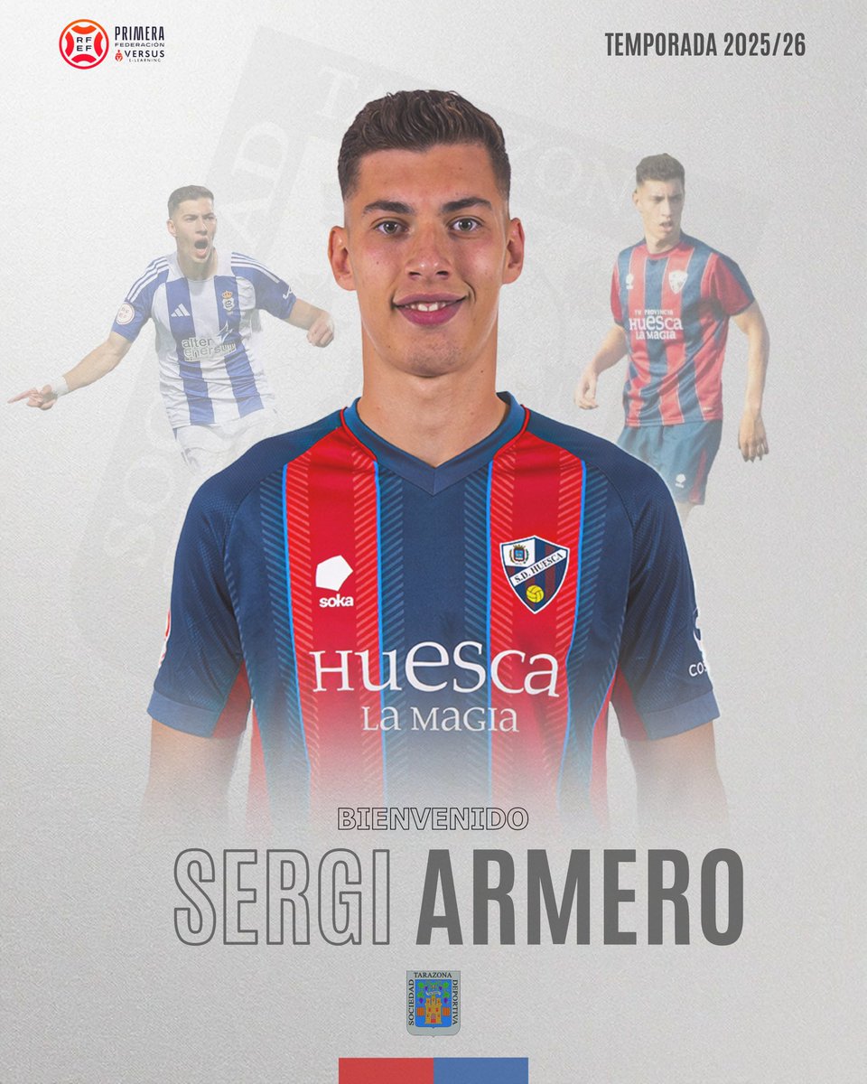 📯 OFICIAL | 𝗦𝗲𝗿𝗴𝗶 𝗔𝗿𝗺𝗲𝗿𝗼, juventud y futuro para la delantera de la SD Tarazona.
▫️ Delantero centro.
▫️ 23 años.
▫️ Llega desde el Recreativo de Huelva, donde estaba cedido por la SD Huesca.