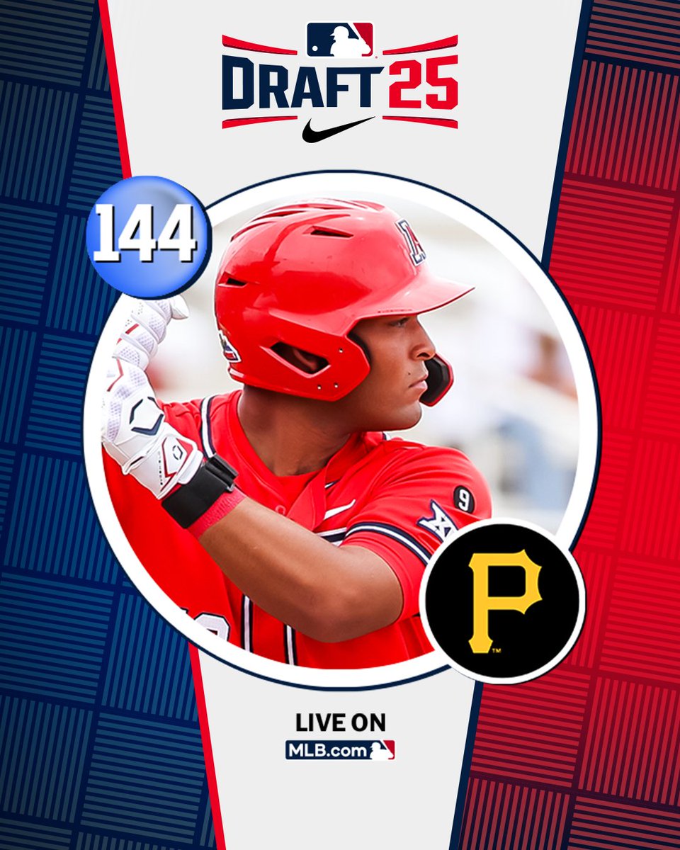 With their 5th‑round pick (No. 144 overall), the <a href="/Pirates/">Pittsburgh Pirates</a> select <a href="/ArizonaBaseball/">Arizona Baseball</a> catcher Adonys Guzman.

Watch LIVE: atmlb.com/4646N4t