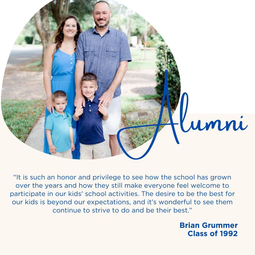 UnityDelray's tweet image. 🎓 Alumni Feature: Brian Grummer, Class of 1992 &amp;amp; proud Unity parent! 💛 “It’s an honor to see Unity grow while still making everyone feel welcome.” We’re grateful for alumni who return as parents to keep the Unity spirit strong! #UnitySchoolFL #AlumniFeature #UnityFamily