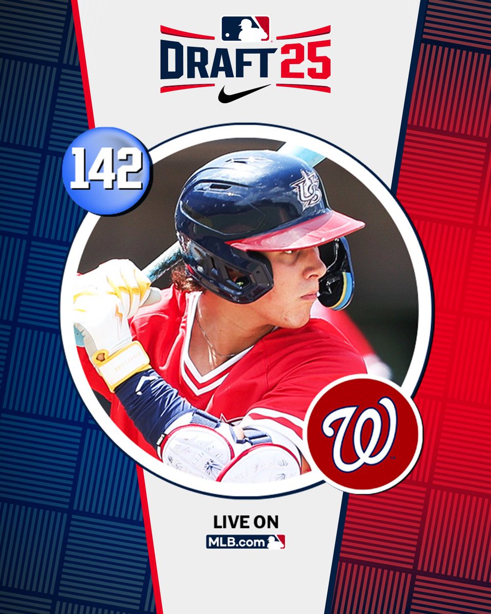 With their 5th‑round pick (No. 142 overall), the <a href="/Nationals/">Washington Nationals</a> select Davie County (NC) SS Coy James, No. 94 on the Top 250 Draft Prospects list.

Watch LIVE: atmlb.com/4646N4t