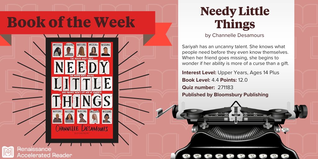 AccReader's tweet image. Our #BookOfTheWeek is a speculative YA mystery that follows Sariyah, who knows what people need even before they know it themselves.
Deja, her friend has gone missing. Things get worse with her mum losing her job and her brother’s health complications.
Now she’s hustling her…