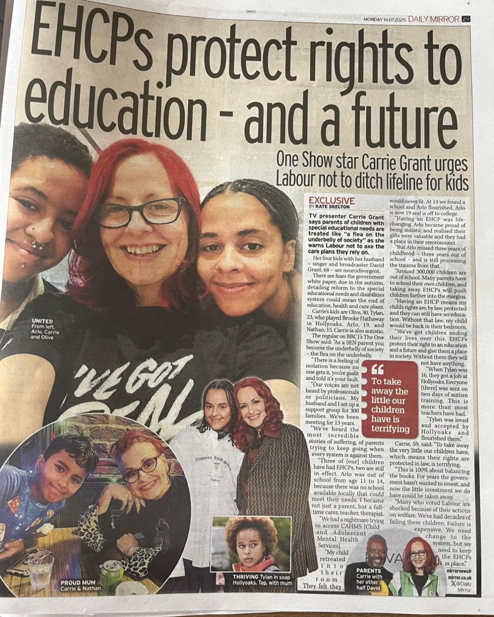 Special Needs Jungle (@spcialndsjungle) on Twitter photo Well done to <a href="/CarrieGrant1/">Dr Carrie Grant MBE (hc) 💙</a> for her article in The Mirror against ditching EHCPs in mainstream: SEND parents are treated like 'fleas' as she blasts Labour #SaveOurChildrensRights mirror.co.uk/news/health/ca… Well done to <a href="/CarrieGrant1/">Dr Carrie Grant MBE (hc) 💙</a> for her article in The Mirror against ditching EHCPs in mainstream: SEND parents are treated like 'fleas' as she blasts Labour #SaveOurChildrensRights mirror.co.uk/news/health/ca…