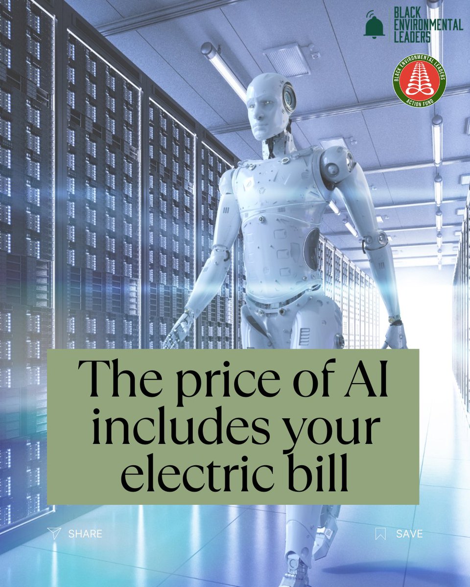 BlkEnviroLeader's tweet image. More and more people are relying on AI to simplify their everyday lives at the cost of the environment. Beginning last month, energy costs increased by at least 20% nationwide as a result of AI and the rates look to keep rising as demand grows. loom.ly/C_uJzRU
