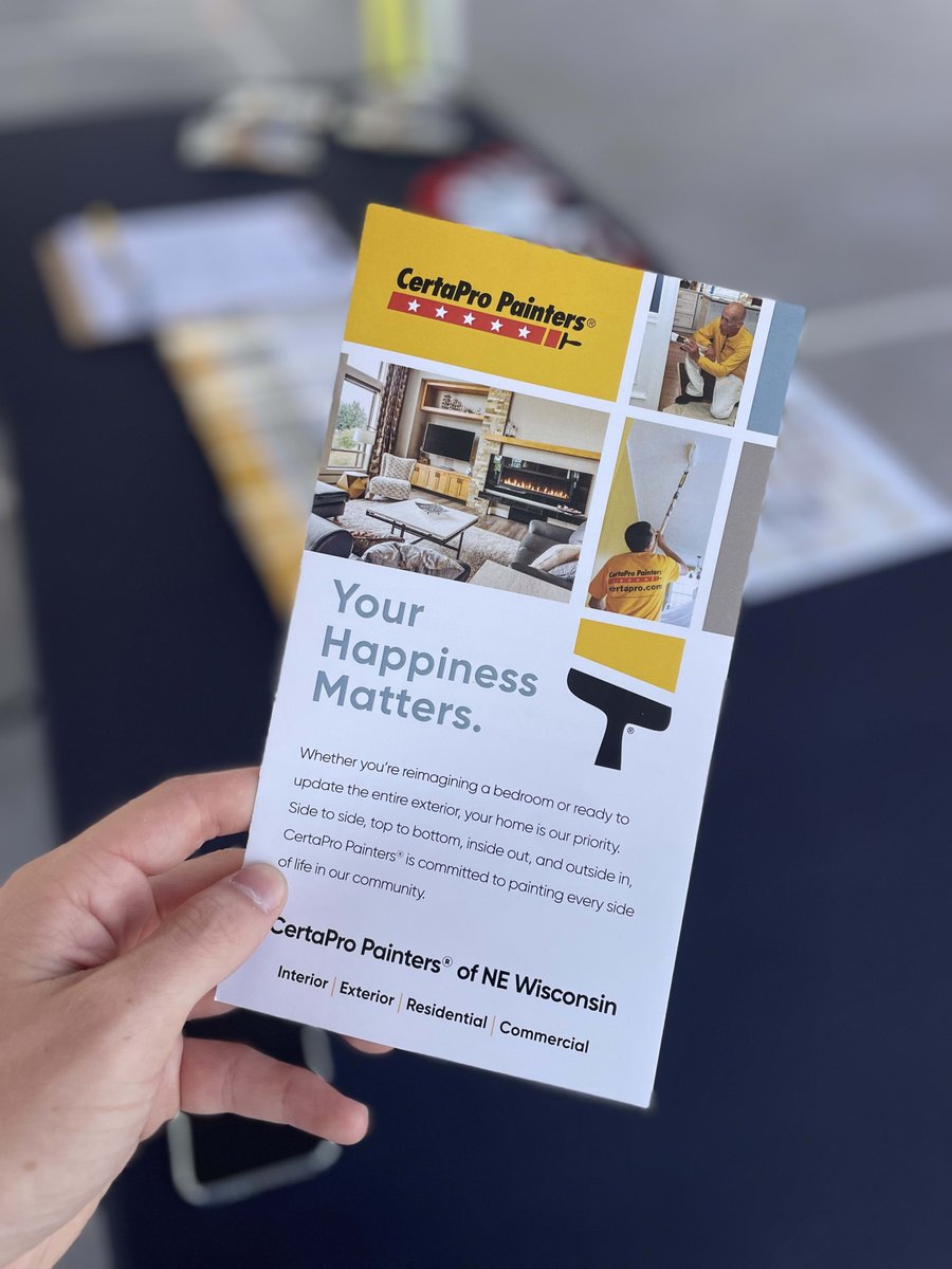aphillipsc48029's tweet image. Your happiness matters to us!

Stop by our Howard Commons Farmer's Market booth today between 5-8pm to find out what makes CertaPro Painters of NE Wisconsin so special!

📞 920-964-9295
🌐 certapro.com/newi

#CertaProPainters #HowardCommons #FarmersMarket