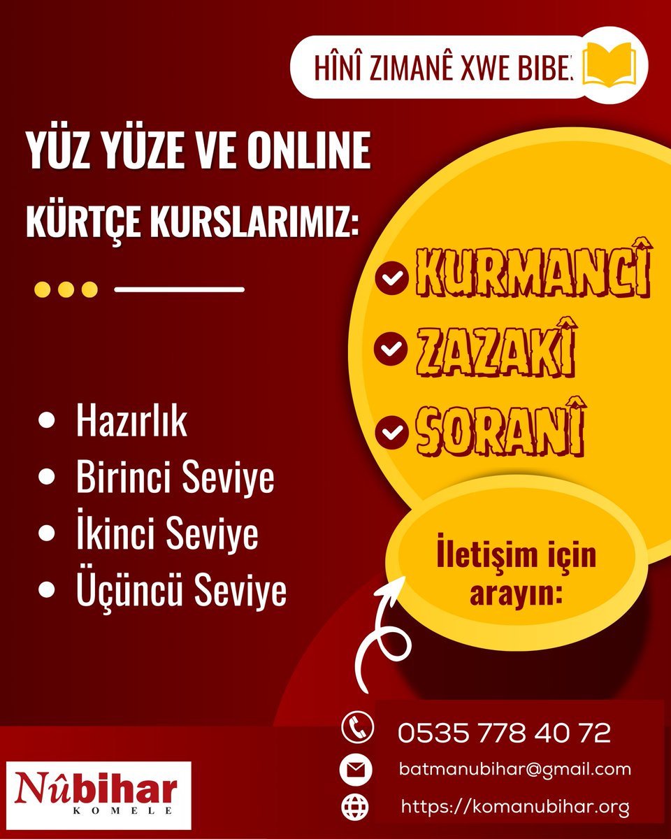 batmannubihar's tweet photo. Zimanê Kurdî, Nûbihar Komele, Kursên Kurdî. https://t.co/HxM2ZKbV4Y