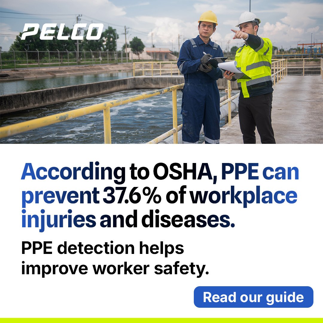 Personal Protective Equipment (PPE) can help protect workers against occupational safety risks. However, checking workers for PPE compliance can be a challenge. That’s where #AI-assisted PPE detection technology comes in. Learn more in our #Pelco guide: hubs.li/Q03x4rl00