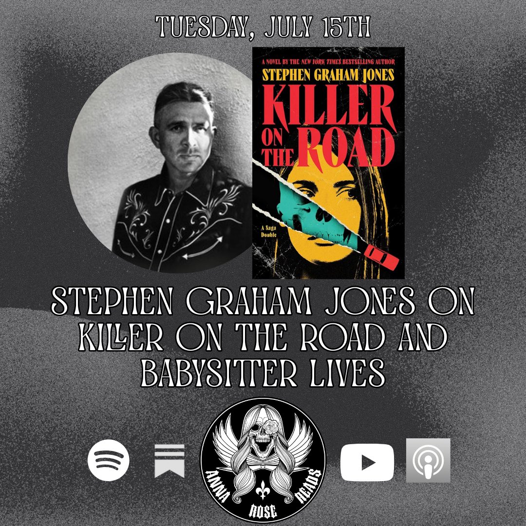 anna_rose_reads's tweet image. Tomorrow’s podcast episode is a big one as I welcome the one and only Stephen Graham Jones! We talk about Killer on the Road/Babysitter Lives, The X-Files, writing with propulsion, and much much more. Out tomorrow!