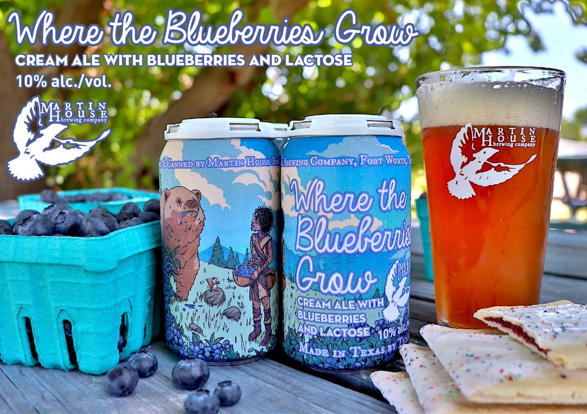 MartinHouseBrew's tweet image. 🫐 All blueberry everything with this one. Where the Blueberries Grow 10% - Cream Ale with Blueberries and Lactose. If you like blueberry ice cream or blueberry pie, this is for you. Distro starts this week. Cheers!