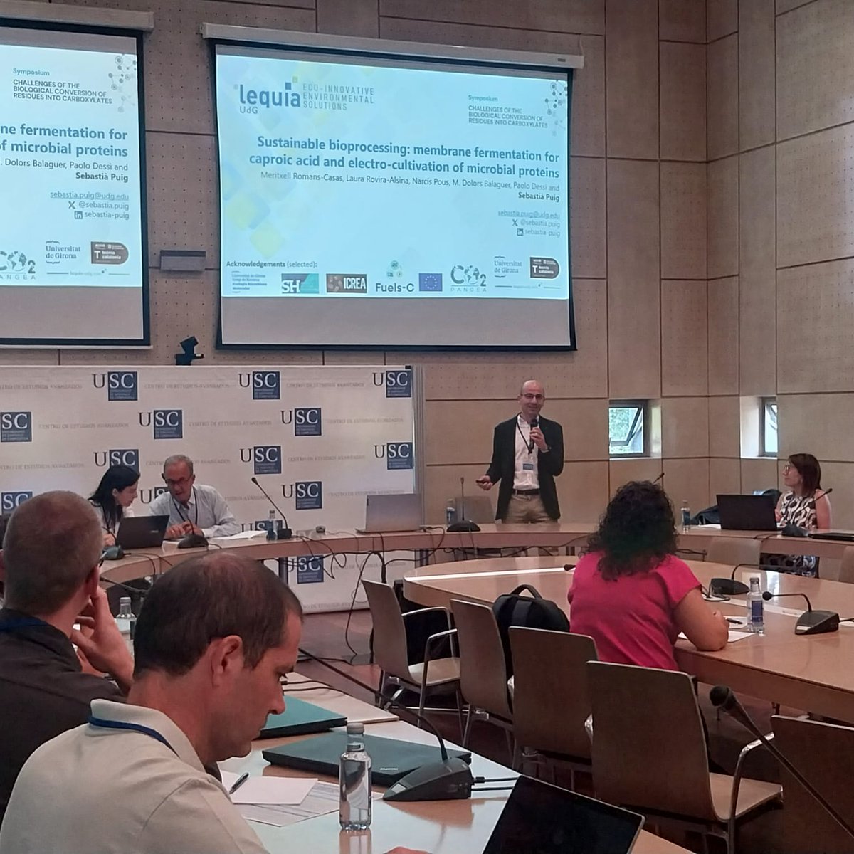 sebastia_puig's tweet image. Honored to present our work on membrane fermentation & electro-microbial protein production at the Symposium "Challenges of the Biological Conversion of Residues into Carboxylates". Big thanks to @_MiguelMauricio & #martacarballa for the warm welcome and excellent organization.