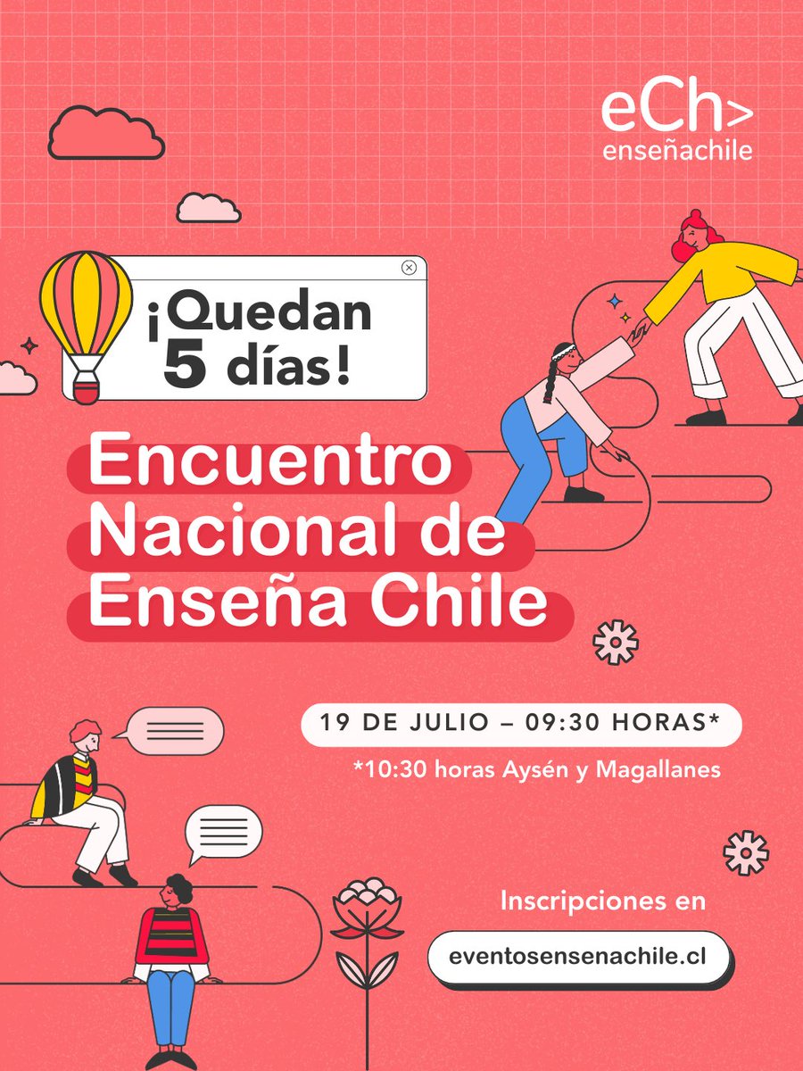 ¡Faltan 5 días para el Encuentro Nacional de Enseña Chile 🔔!

Este sábado 19 de julio acompáñanos en una jornada online con <a href="/SchleicherOECD/">Andreas Schleicher</a>, Director de Educación de la <a href="/OECD/">OECD ➡️ Better Policies for Better Lives</a>, y líderes del sector público, privado y la sociedad civil.

Inscripciones 🌐: eventosensenachile.cl