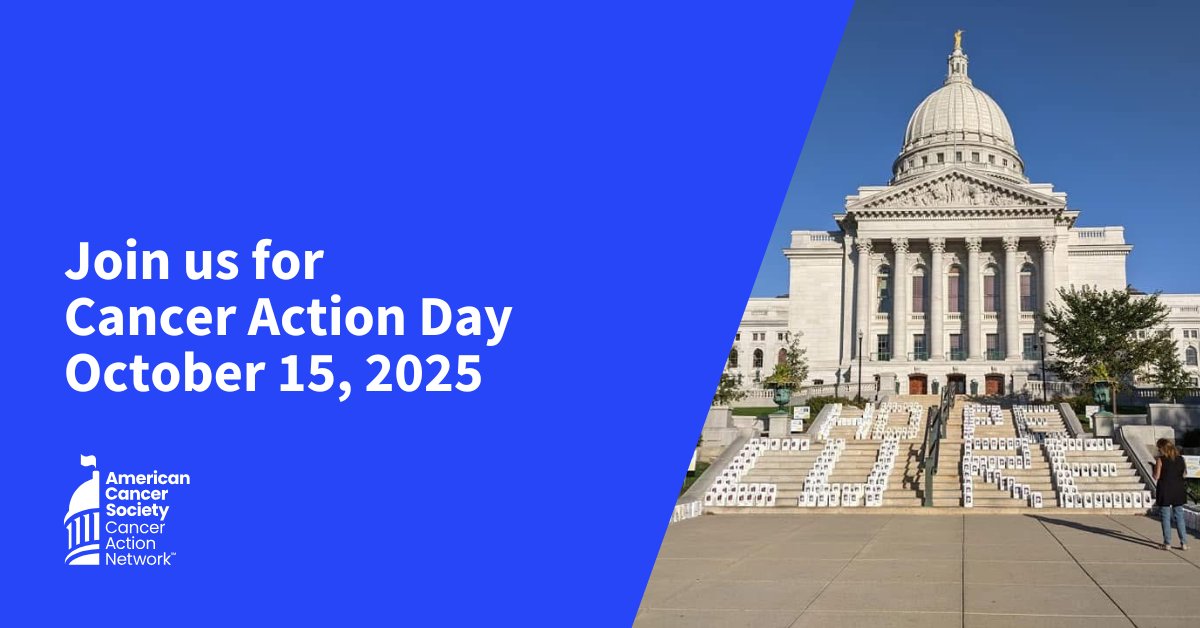 Your story has the power to effect change. Join us on October 15th for Cancer Action Day and tell your lawmakers why you advocate for a world free of cancer. act.fightcancer.org/a/2025-wi-canc…