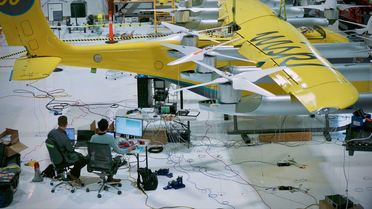 WiskAero's tweet image. ✨ Looking back at our successful Ground Vibration Test (GVT) this spring. This 4-day, cross-functional effort in Hollister is critical for aircraft development, evaluating structural integrity & validating aeroelastic models as we gear up for first flight! #Testing #AAM