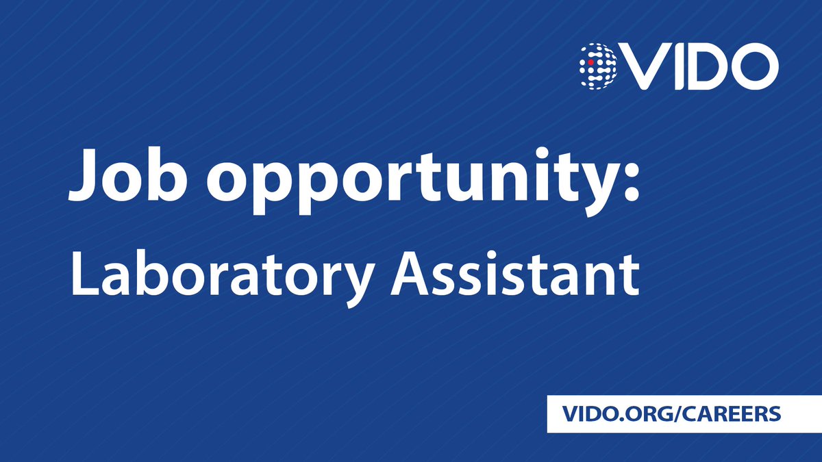 VIDOInterVac's tweet image. 📢 We have a new opportunity for a Laboratory Assistant to join our team! The successful candidate will provide ongoing support to the Media and Glass Prep laboratory. For more information or to apply, visit: vido.applytojobs.ca/laboratory/400… #WorkAtVIDO #WorkWithUs