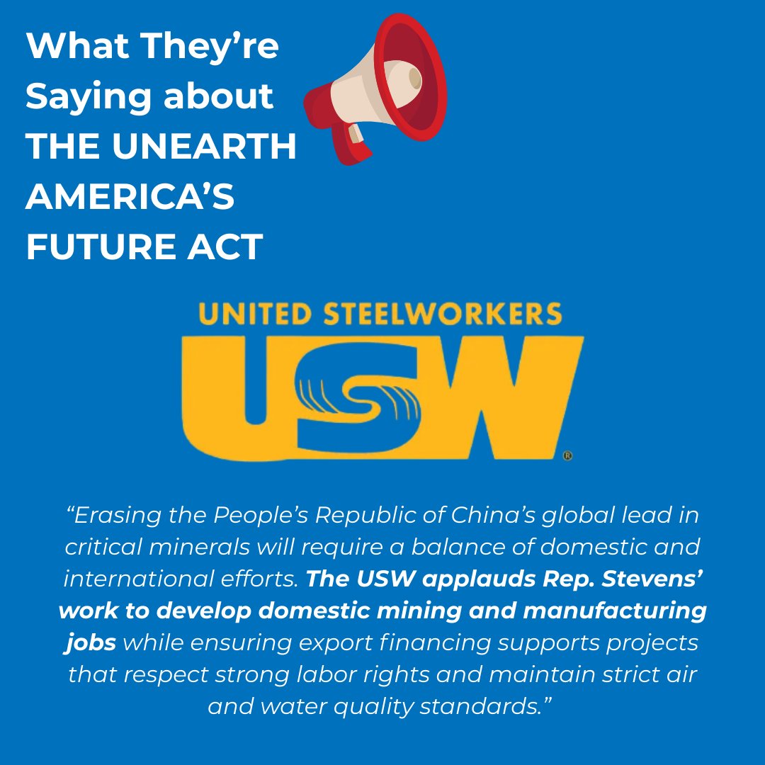 RepHaleyStevens's tweet image. I'm proud to have brought together a wide group of unions and industry leaders for my Unearth America's Future Act. Swipe to see what they're saying!