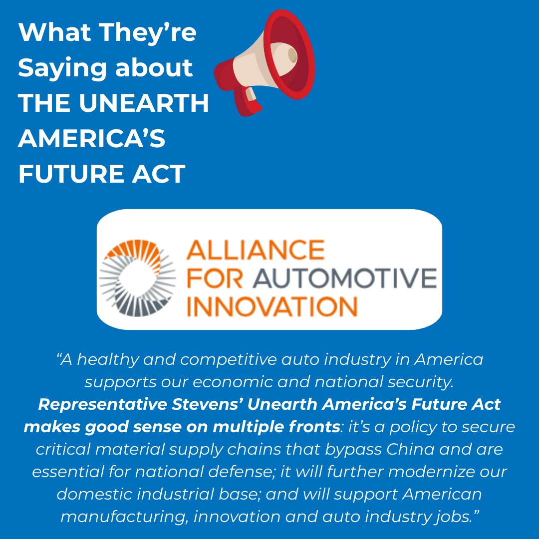 RepHaleyStevens's tweet image. I'm proud to have brought together a wide group of unions and industry leaders for my Unearth America's Future Act. Swipe to see what they're saying!
