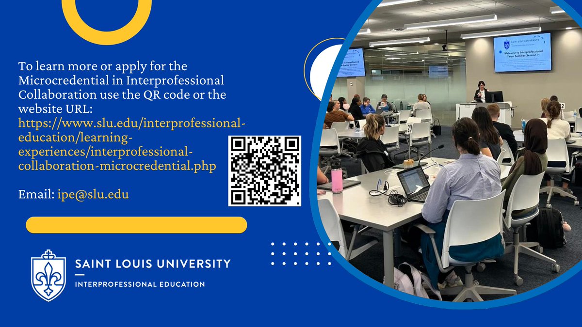 We are excited to announce Saint Louis University’s new graduate-level Microcredential in Interprofessional Collaboration!

Open to any SLU graduate student, the Microcredential in Interprofessional Collaboration recognizes students who actively engage in interdisciplinary