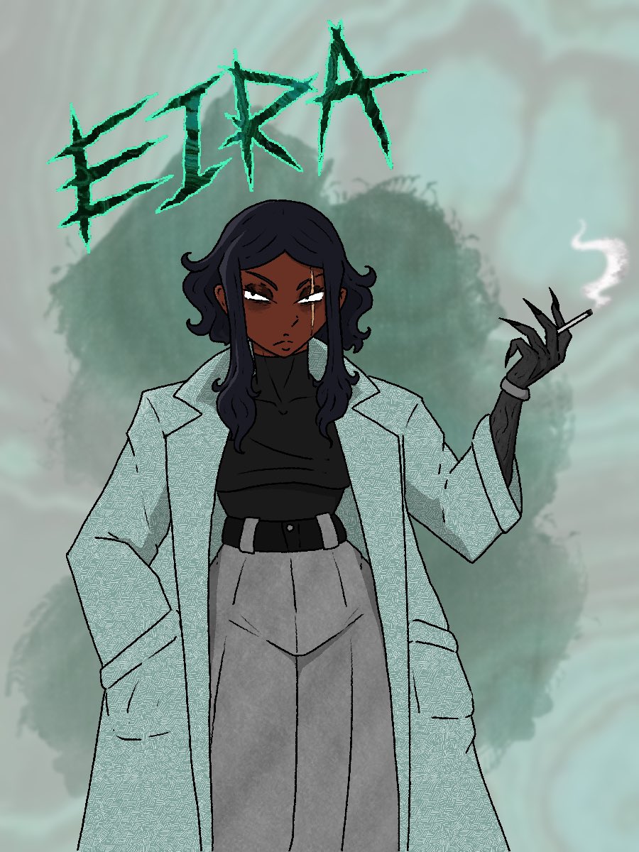 JulienWestt's tweet image. A little digital doodle of miss Eira! I go back and forth on if she’s a smoker or not. But I think it adds to her vibes so I’ll probably keep it. 

#art #artmoots #artshare #Procreate #digitalart #characterdesign #oc #ocart