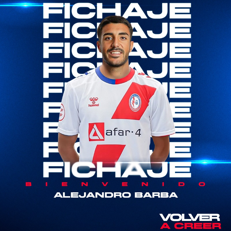 RMajadahonda's tweet photo. 🆕 𝐅𝐈𝐂𝐇𝐀𝐉𝐄 | Álex Barba nuevo jugador del CF Rayo Majadahonda.

👋 ¡𝐁𝐢𝐞𝐧𝐯𝐞𝐧𝐢𝐝𝐨 𝐚 𝐭𝐮 𝐧𝐮𝐞𝐯𝐚 𝐜𝐚𝐬𝐚, 𝐁𝐚𝐫𝐛𝐚!

#VamosMiRayo⚡️