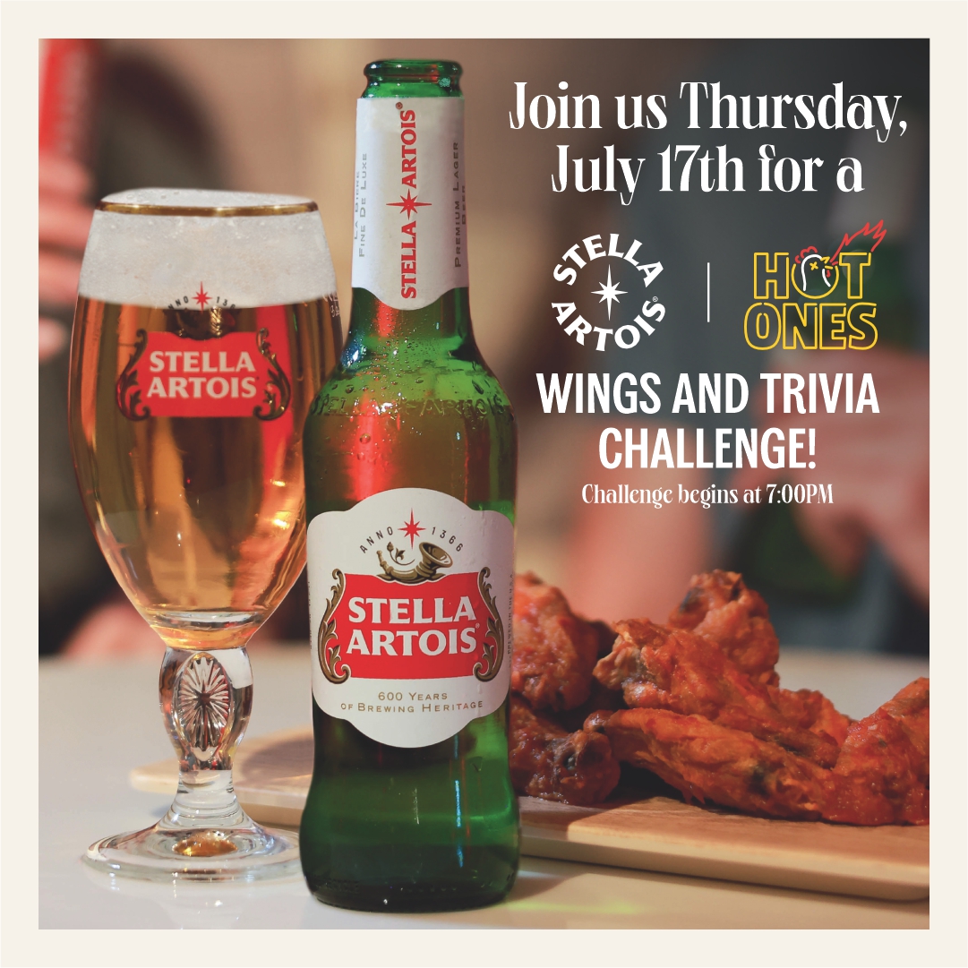 Bring on the heat🔥
The <a href="/StellaArtois/">Stella Artois</a> &amp; Hot Ones event is back this Thursday 7-17 with our host Sawyer! Join us from 7pm-9pm at <a href="/wingzup/">Wingzup</a>, 1000 east 41st street.
Get there early! Contestants will be chosen at random to participate in a Hot Ones Wings &amp; Trivia challenge