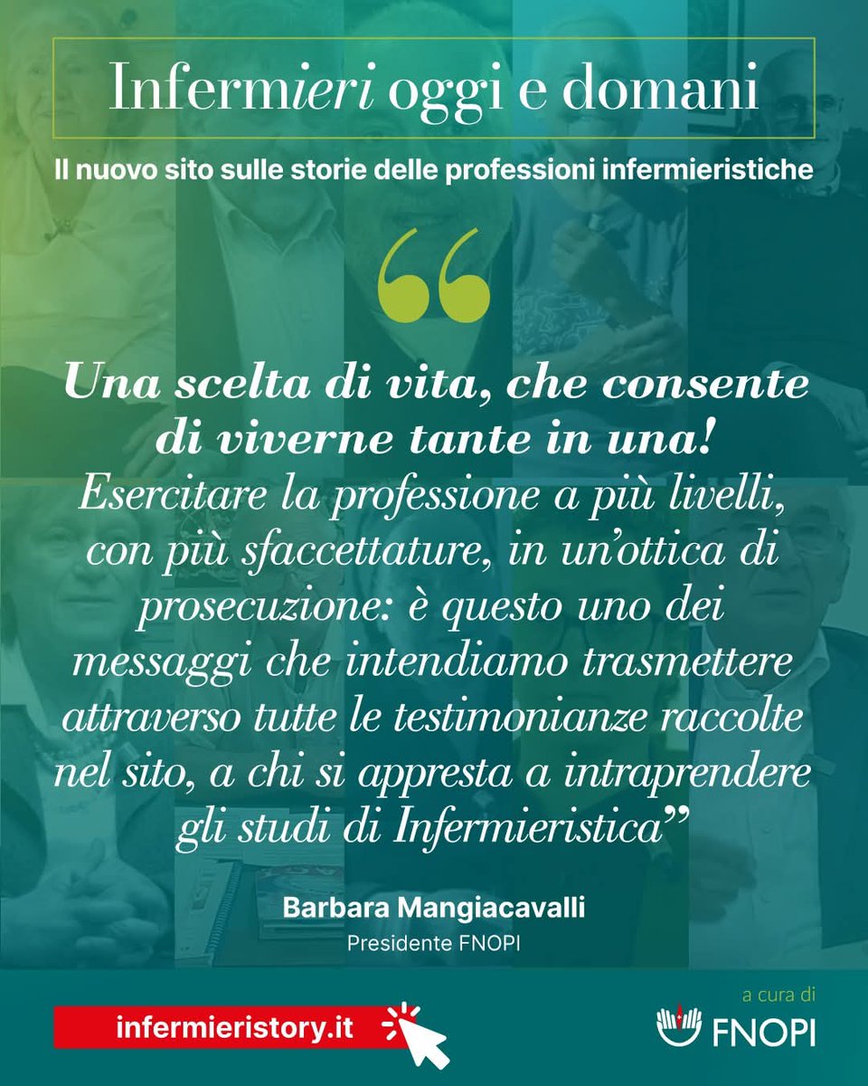 ▶️ Un nuovo progetto per raccontare una professione: una Storia, tante vite. “Infermieri, oggi e domani” è un viaggio che attraversa cento anni di storia, intrecciando biografie personali e memoria collettiva.
🔗 Scopri il sito e guarda le testimonianze su infermieristory.it