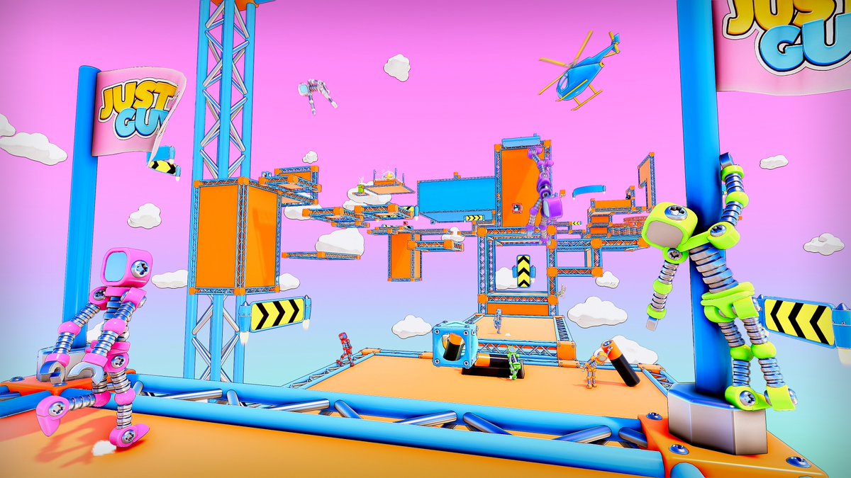 JustAGuyGame's tweet image. I'm working on new images for the steampage.
I'm trying to do something that shows the multiplayer aspect of the game and the fun it brings.
What do you think of this image?
I'm not convinced yet. It lacks interaction between players I think.
Thx for your feedbacks馃檶
#gamedev