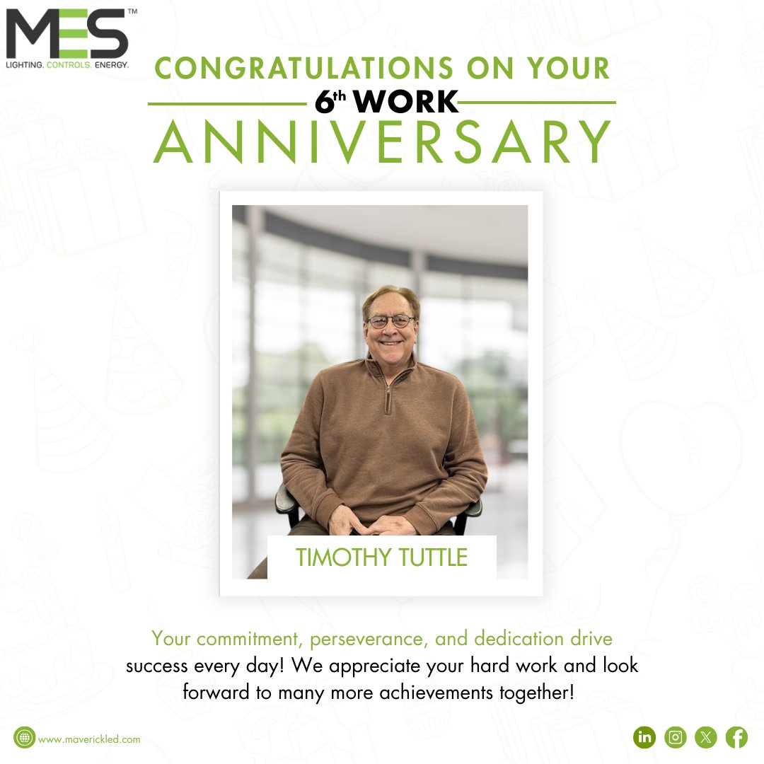 MES_BLC's tweet image. 🌟 Celebrating 6 incredible years with Timothy Tuttle!
 We’re lucky to have you as part of the MES family. Here’s to continued growth and success ahead! 🙌

#WorkAnniversary #TeamMES #EmployeeSpotlight #Gratitude #MESJourney #LeadershipMatters