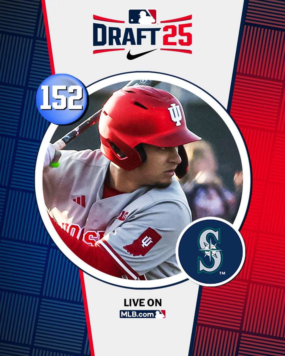 MLB Draft (@mlbdraft) on Twitter photo With their 5th‑round pick (No. 152 overall), the <a href="/Mariners/">Seattle Mariners</a> select @Indianabase outfielder Korbyn Dickerson, No. 83 on the Top 250 Draft Prospects list.
Watch LIVE: atmlb.com/4646N4t With their 5th‑round pick (No. 152 overall), the <a href="/Mariners/">Seattle Mariners</a> select @Indianabase outfielder Korbyn Dickerson, No. 83 on the Top 250 Draft Prospects list.
Watch LIVE: atmlb.com/4646N4t