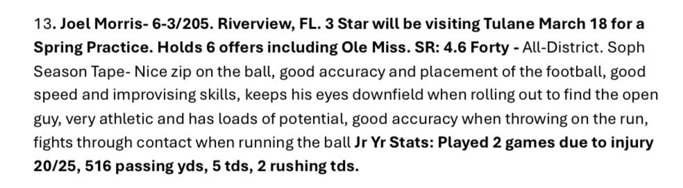 Joel Morris (@joe1morris) on Twitter photo Appreciate the write up <a href="/beinthekneaux/">The Kneaux</a>
<a href="/RollDatWave/">Patrick Harkness</a>
Looking forward to my senior campaign.
<a href="/TornadoFB941/">BookerFB941</a>
<a href="/CoachWoodsC/">Carlos Woods</a>
<a href="/TheQBHouse/">The Quarterback House ๐ฏ</a> Appreciate the write up <a href="/beinthekneaux/">The Kneaux</a>
<a href="/RollDatWave/">Patrick Harkness</a>
Looking forward to my senior campaign.
<a href="/TornadoFB941/">BookerFB941</a>
<a href="/CoachWoodsC/">Carlos Woods</a>
<a href="/TheQBHouse/">The Quarterback House ๐ฏ</a>