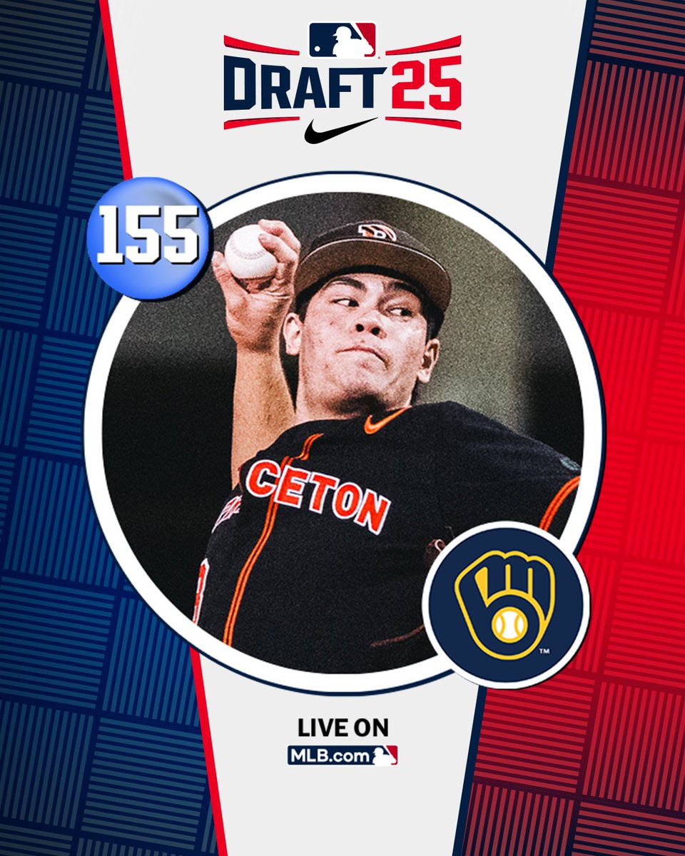 With their 5th‑round pick (No. 155 overall), the <a href="/Brewers/">Milwaukee Brewers</a> select <a href="/PUTigerBaseball/">Princeton Baseball</a> right-handed pitcher Sean Episcope, No. 215 on the Top 250 Draft Prospects list.

Watch LIVE: atmlb.com/4646N4t