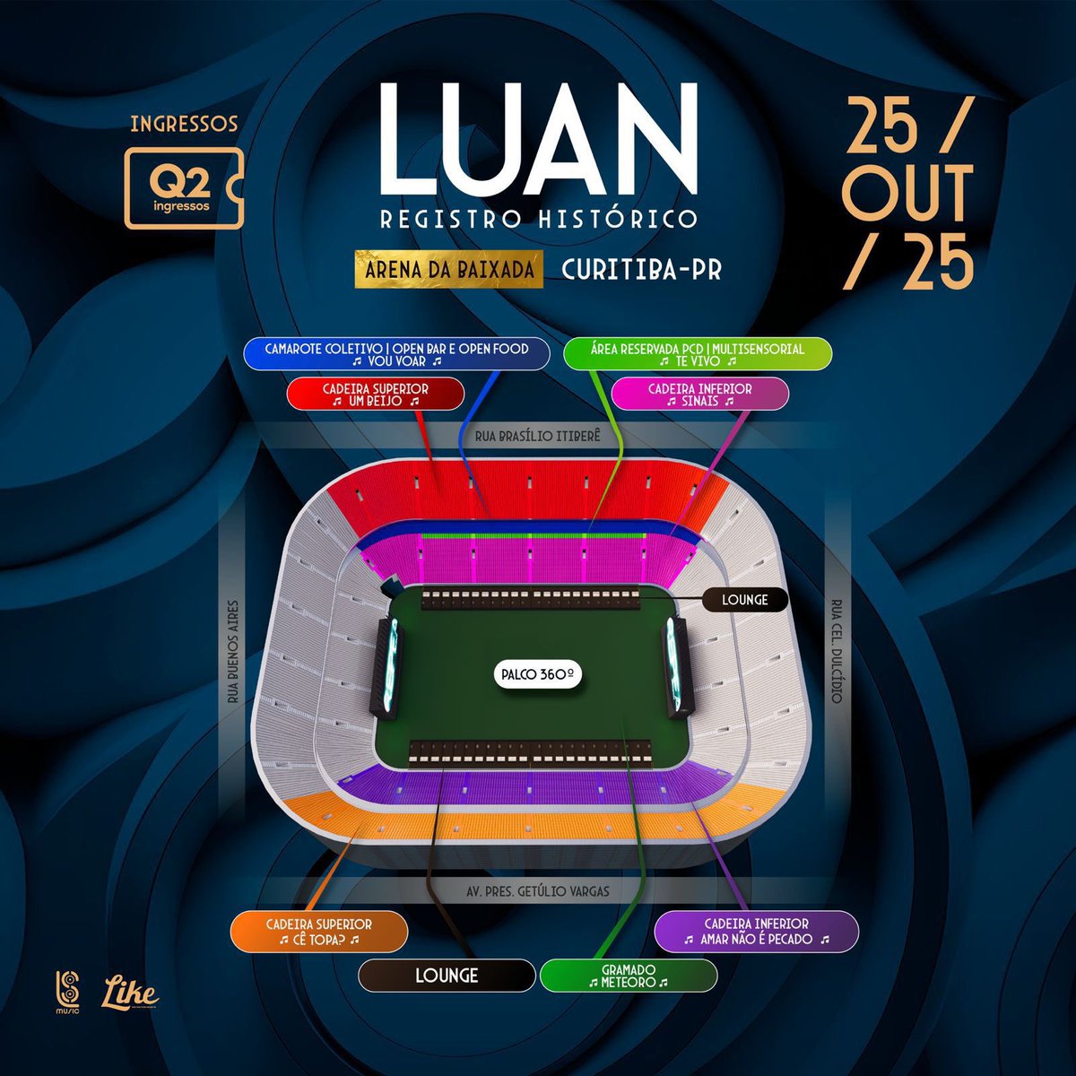 Vocês vão em qual setor? 

Me: Gramado ou o que conseguir comprar