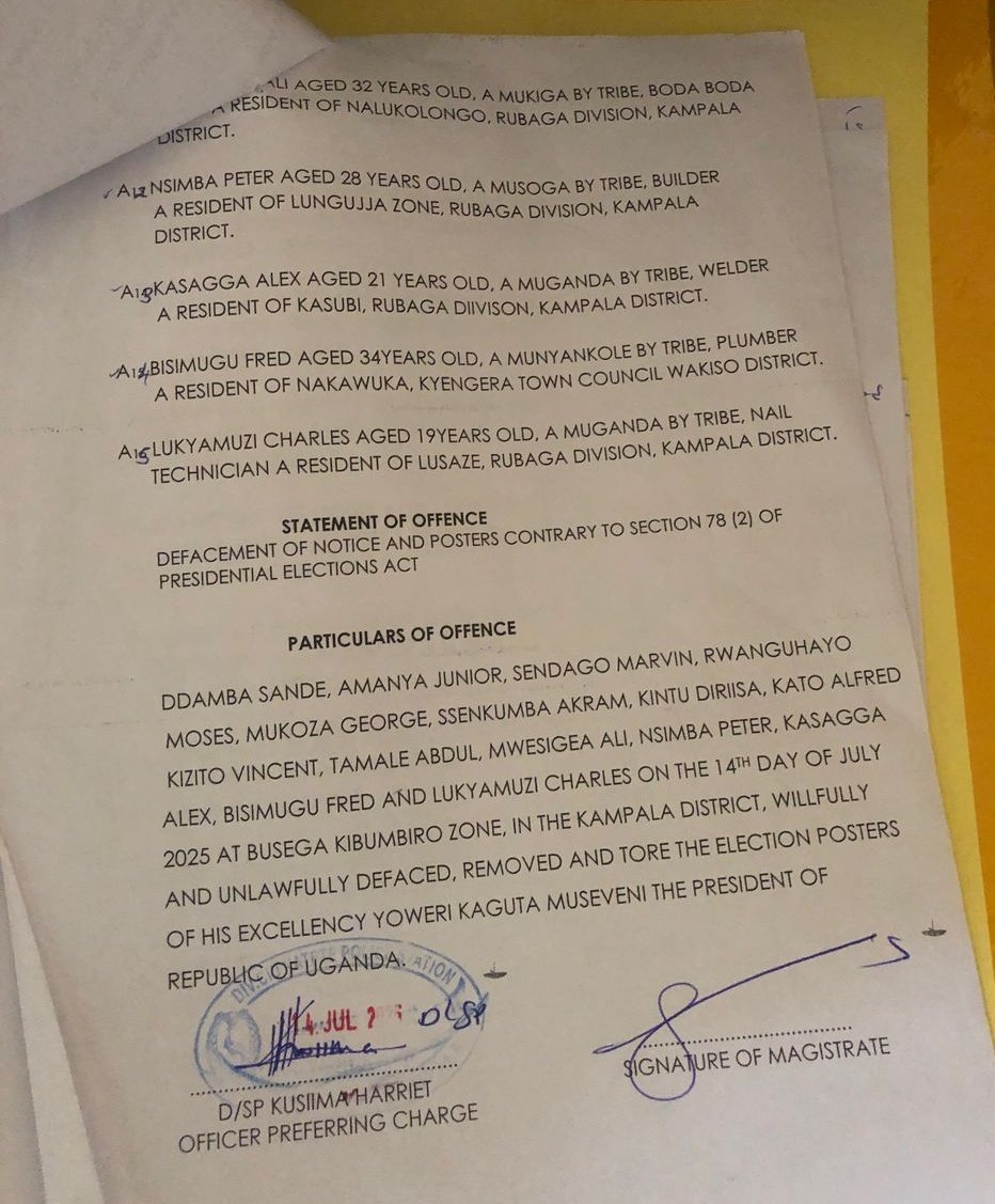 David Lewis Rubongoya (@davidlrubongoya) on Twitter photo 15 <a href="/NUP_Ug/">National Unity Platform</a> leaders and supporters were picked up from different places in Lubaga Division - some from their homes. They were charged with 'Defacing Museveni’s posters' and remanded to Luzira Prison up to 29th when the case will come up for mention. The real reason for their 15 <a href="/NUP_Ug/">National Unity Platform</a> leaders and supporters were picked up from different places in Lubaga Division - some from their homes. They were charged with 'Defacing Museveni’s posters' and remanded to Luzira Prison up to 29th when the case will come up for mention. The real reason for their