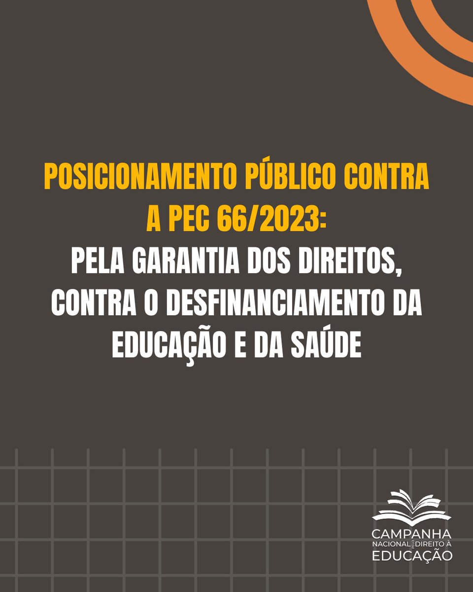 camp_educacao's tweet image. 📢 Posicionamento público contra a PEC 66/2023: pela garantia dos direitos, contra o desfinanciamento da educação e da saúde

➡️ campanha.org.br/noticias/2025/…