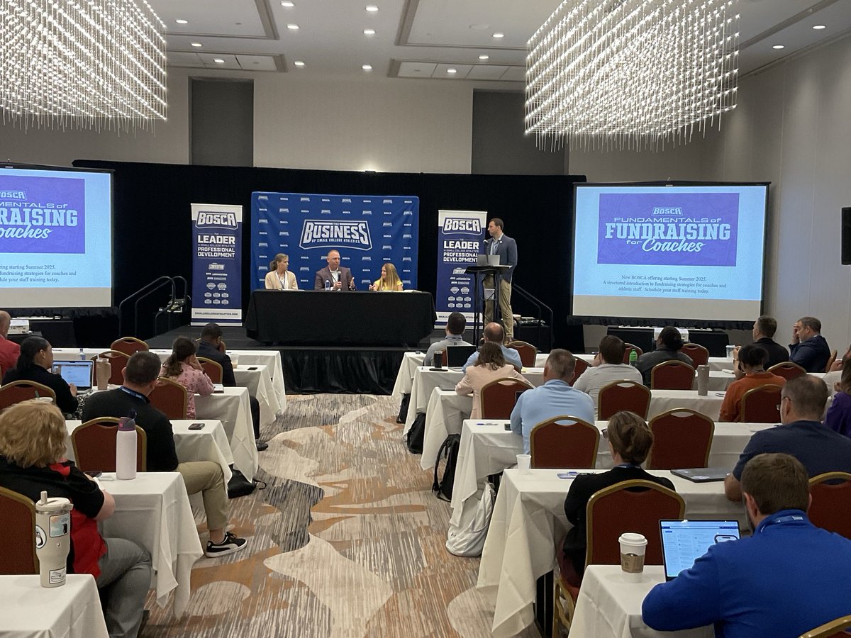 Grateful to ⁦<a href="/mgallagher015/">Miles Gallagher</a>⁩ for moderating our administrative leadership panel this morning.  Fortunate to have Miles and ⁦<a href="/Teamworks/">Teamworks</a>⁩ as partners in this event.  #BOSCA25