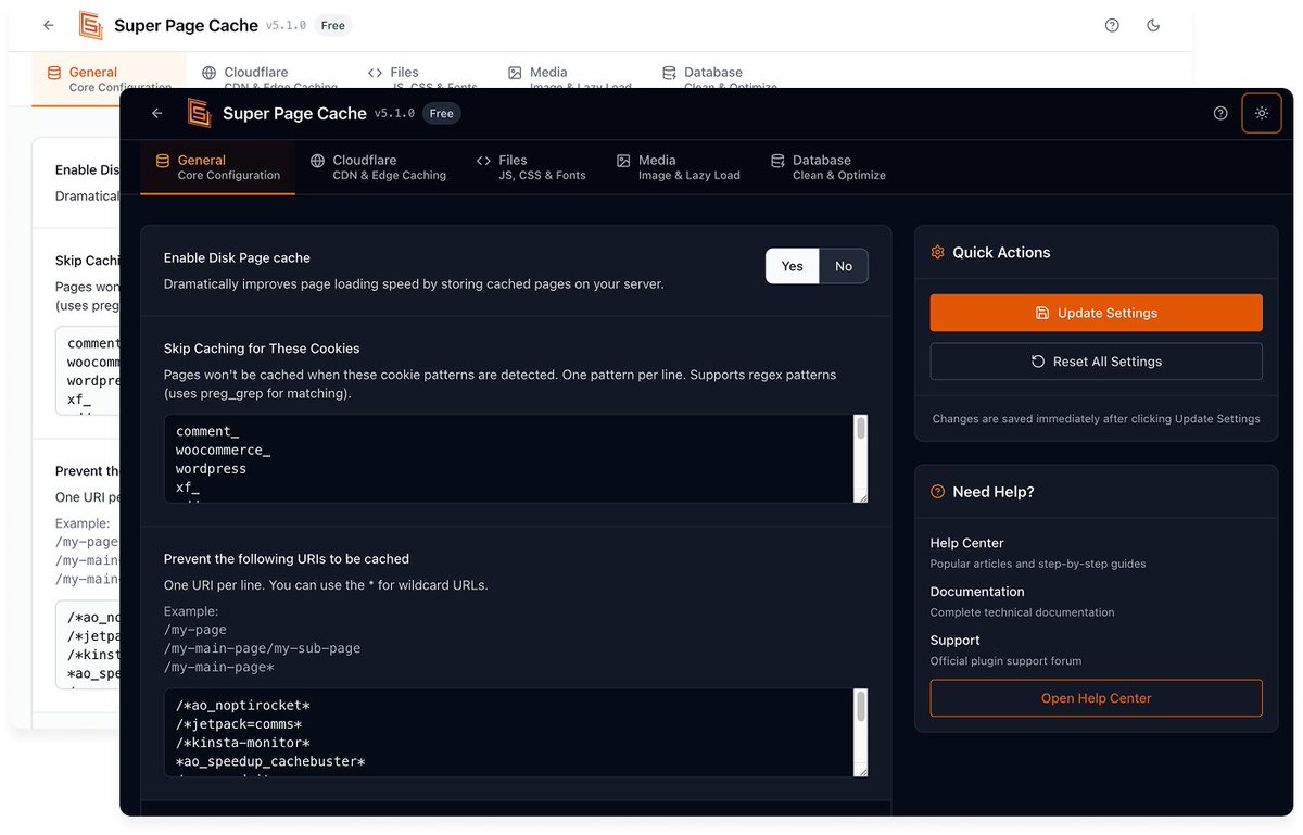🚀 Super Page Cache v5.1.0 is here!

What’s new 🔥

✨ Redesigned dashboard with smarter settings (yes, dark mode too!)
🧩 Assets Manager to disable unused CSS/JS per page
🔤 Google Fonts optimization: combine and host locally