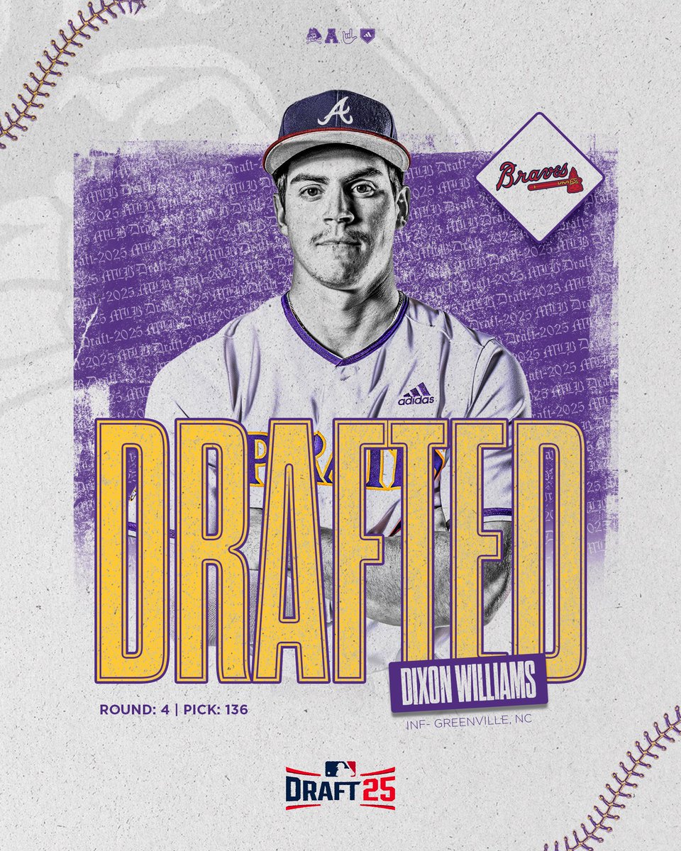 ECUBaseball's tweet image. 𝐃𝐈𝐗𝐎𝐍 𝐓𝐎 𝐀𝐓𝐋𝐀𝐍𝐓𝐀🤟🏴☠️
@dixonwilliams3 | #PiratesInThePros
📰- ecupirates.com/news/2025/7/14…