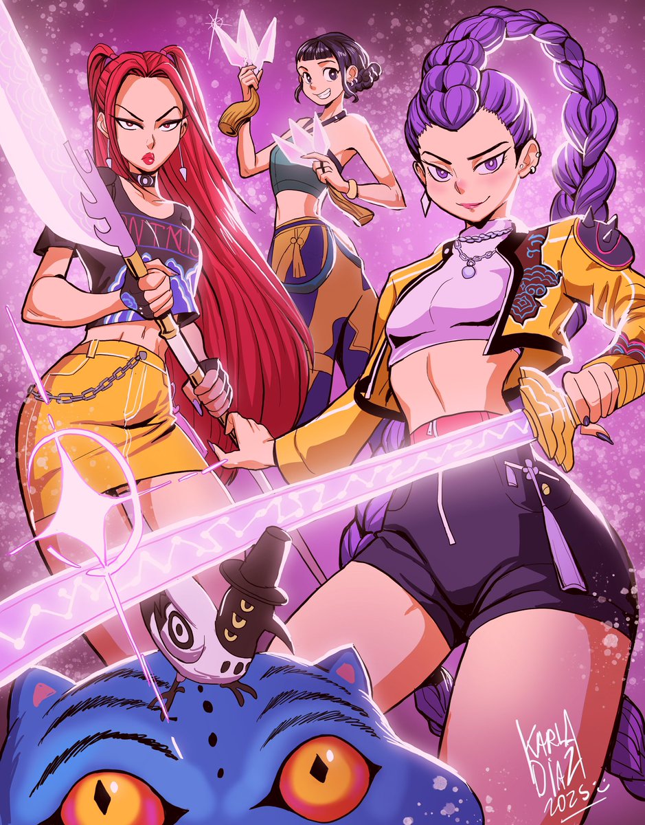 My fanart of Huntr/x from Kpop Demon Hunters! #huntrixkpopdemonhunters #huntrix #kpopdemonhunters #procreateart