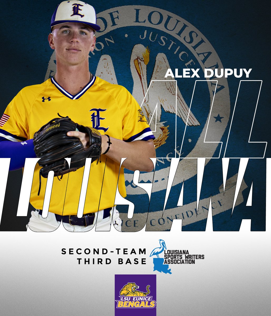 A defensive wizard, Alex Dupuy made big play after big play during his time on the Cajun Prairie.  The Natchitoches Central HS product has been named the second-team third baseman on the 2025 <a href="/TheLSWA/">LSWA</a> All-Louisiana Team.

#DDCS
#GeauxBengals