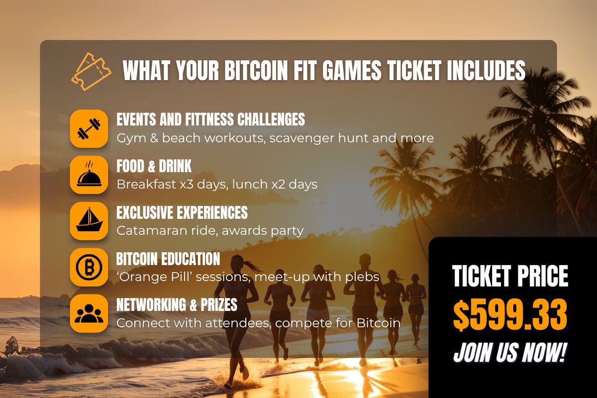 RayyoApp's tweet image. 🏝 @BitcoinFitGames 💪₿ 🏝
📍Isla Mujeres, Mexico
Consigue tu ticket en el link:
bitcoinfitgames.com/pages/tickets
#bitcoin #Bitcoin2025 #bitcoinnews #BTC #islamujeres #cancun #Mexico
