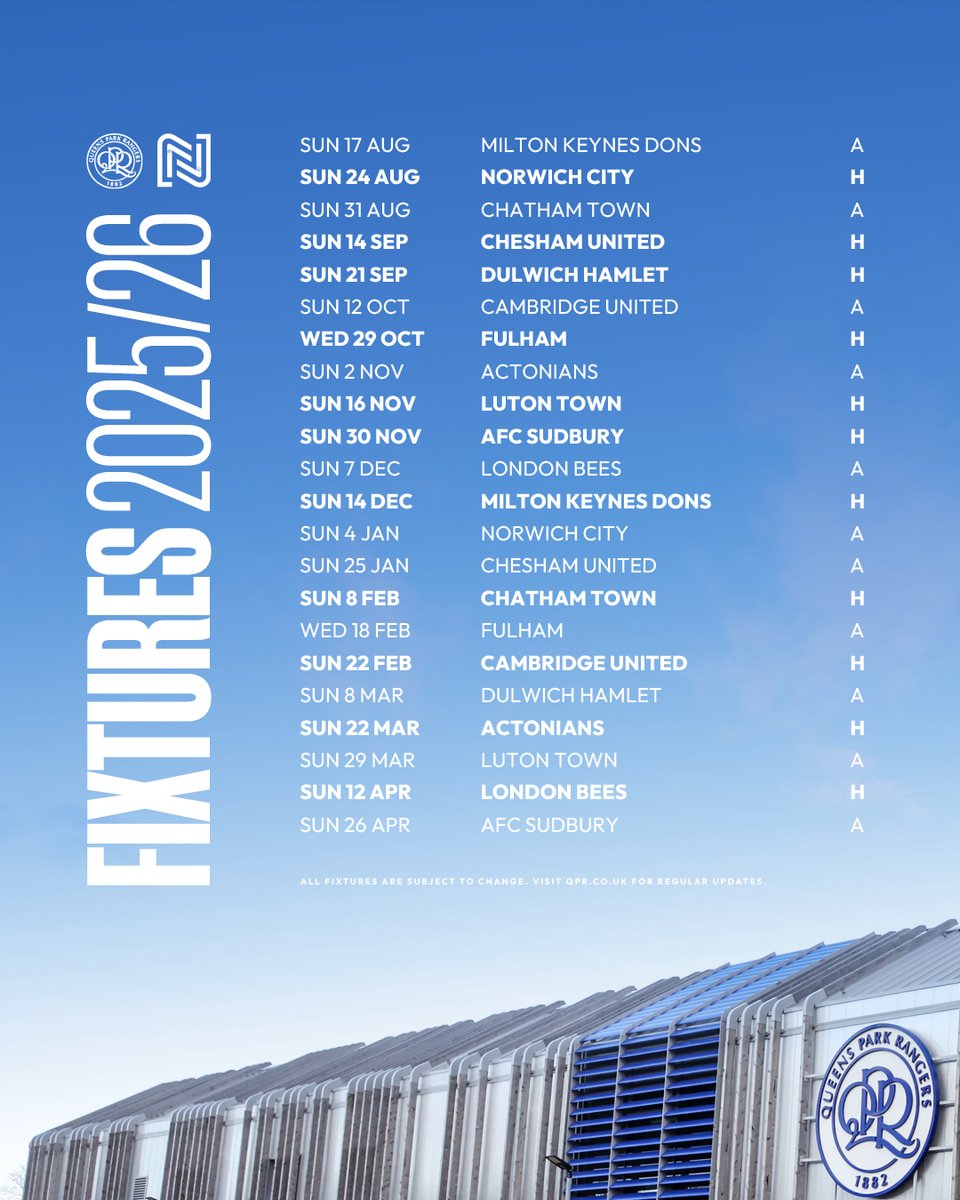 Our 25/26 <a href="/FAWNL/">FA Women's National League</a> fixtures are 𝗛𝗘𝗥𝗘 🤗