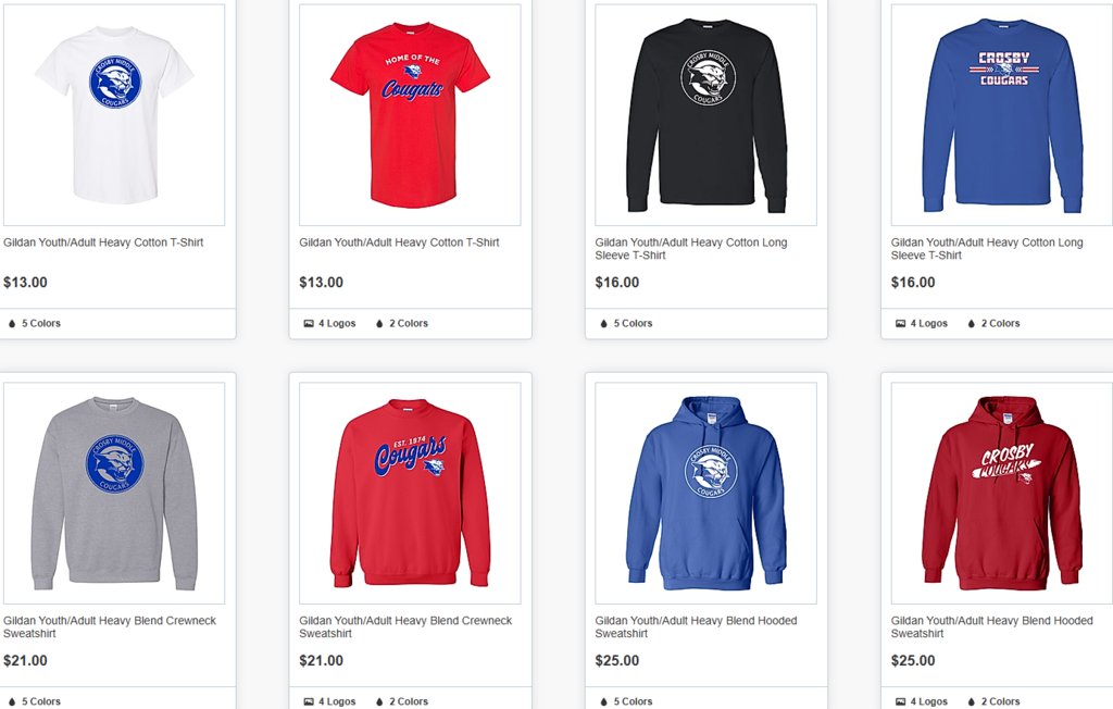 Don’t miss your chance to grab Crosby MA Spirit Wear! These designs are only available online. Orders will be available to pick up at orientation on July 30th at all sessions. 

LINK: crosbymsspiritwear25.itemorder.com/shop/sale/

Store closes on Tuesday, July 15th.