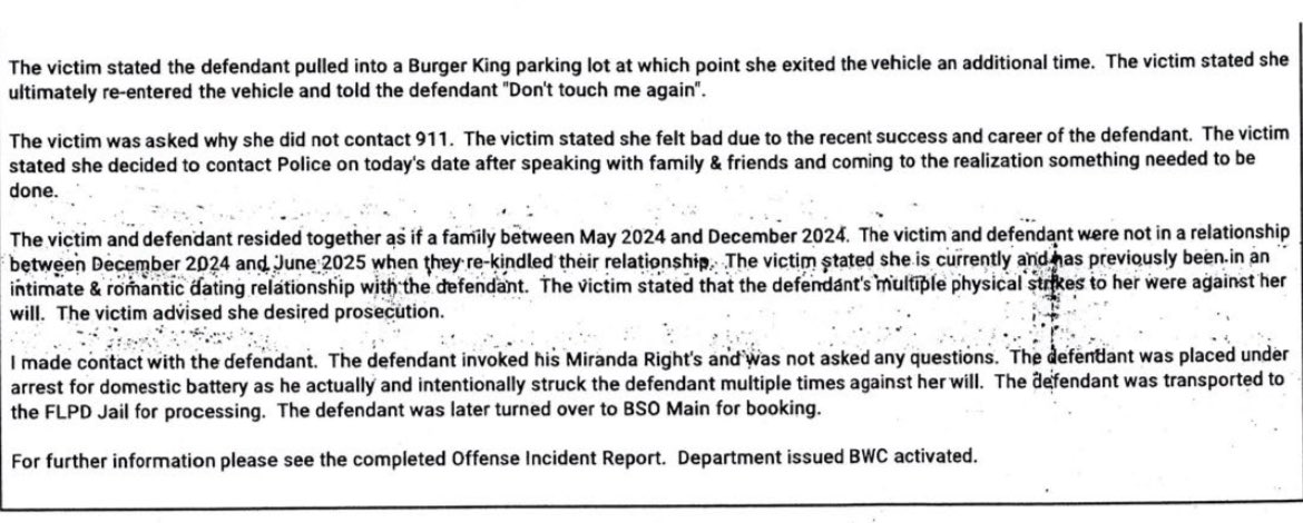 Fort Lauderdale Police report on arrest of Browns rookie RB Quinshon Judkins.