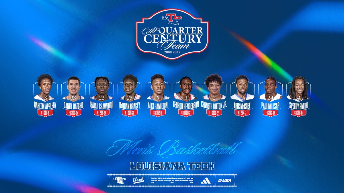 LATechHoops's tweet image. 3 All-Americans and a combined 25 all-conference selections. 

Meet your Bulldog Basketball All-Quarter Century Team.