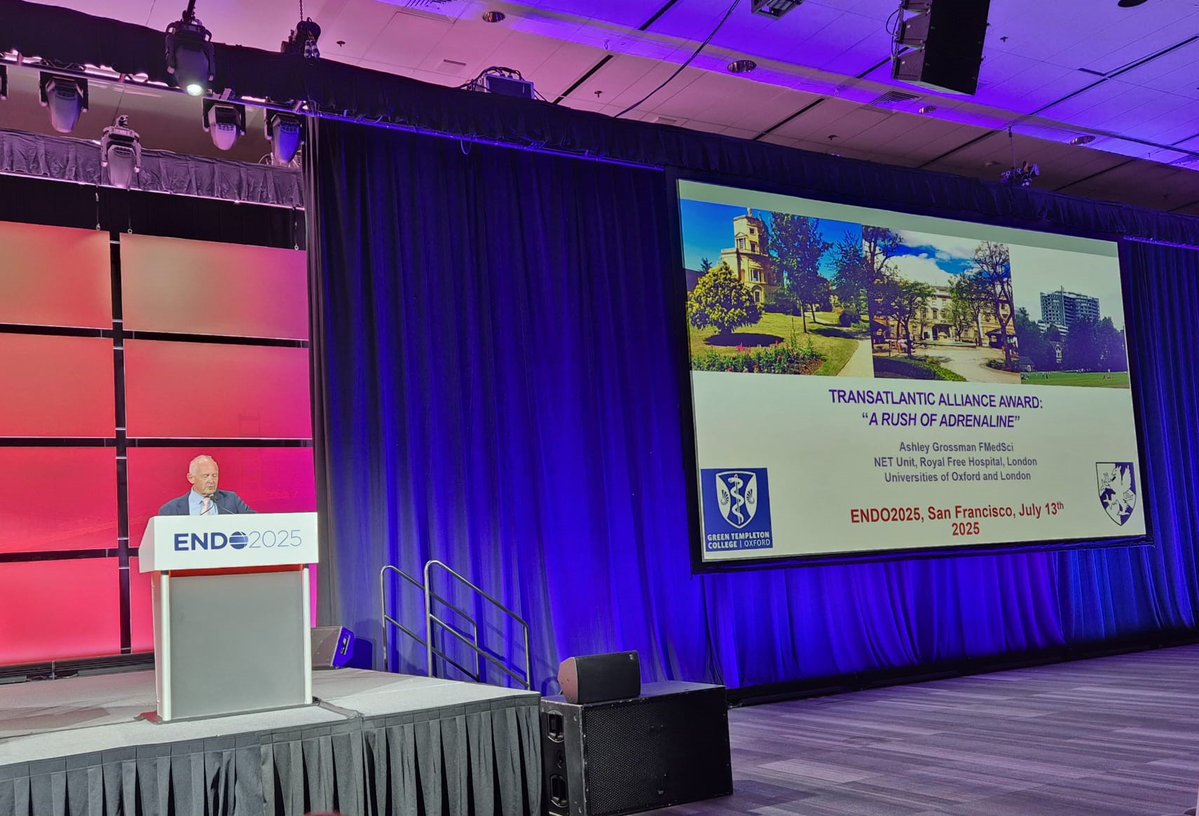 ESEndocrinology's tweet image. Ashley Grossman (UK), winner of the 2025 joint ESE and @TheEndoSociety Transatlantic Alliance Award, delivered his #Endocrinology Lecture 'A Rush of Adrenaline' yesterday at #ENDO2025.
Nominations for the 2026 Award will close on 30 July. Find out more.
ow.ly/im0N50WphCK