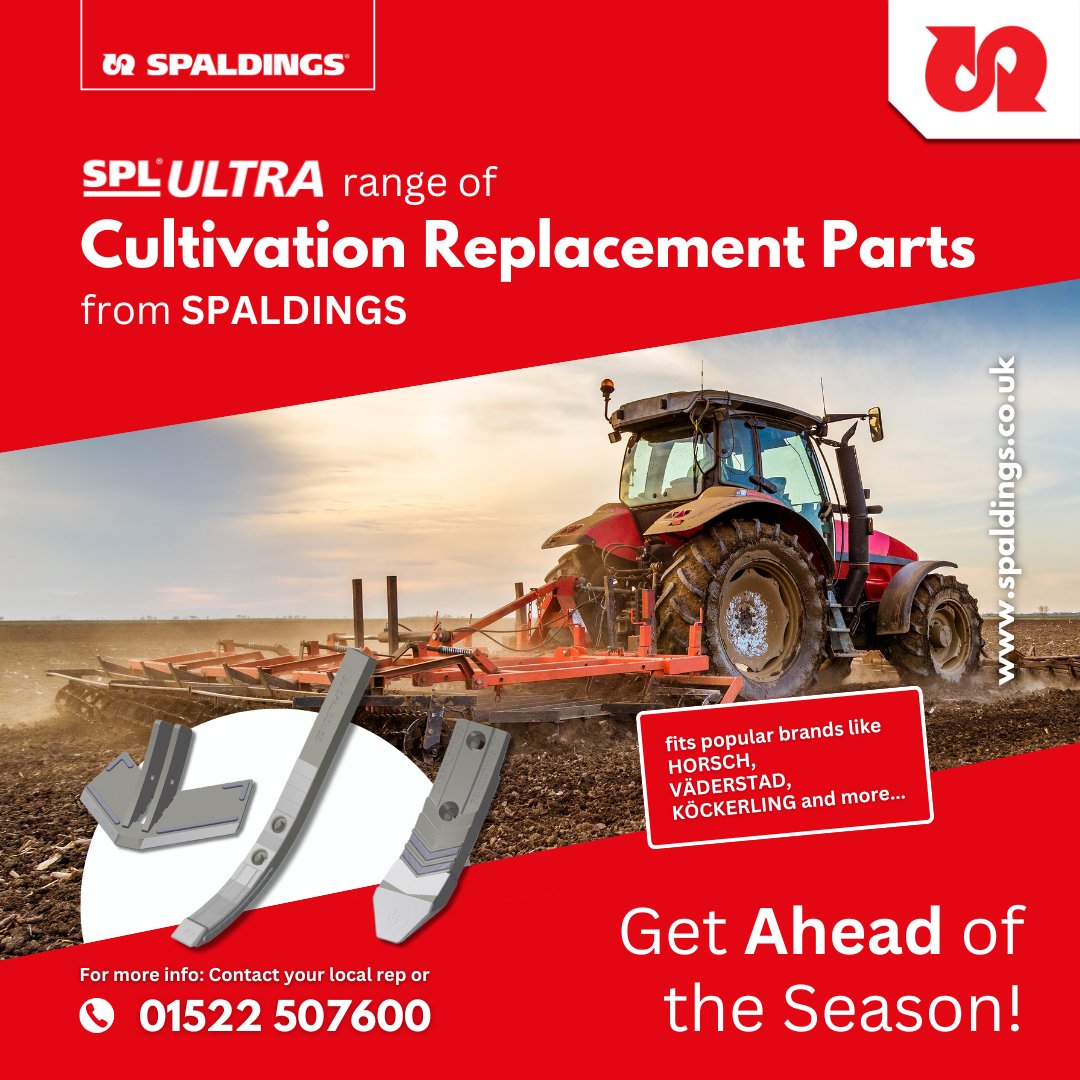 Spaldings's tweet image. Maximise performance with Spaldings’ SPL Ultra range – built tough for the toughest soils.
🔩 From tines to points, choose Durafaced &amp;amp; Tungsten options for unbeatable durability.
🔧 Built to last. Designed to perform.
👉 Explore now - ow.ly/QUPu50WpeF1
📞 01522 507600