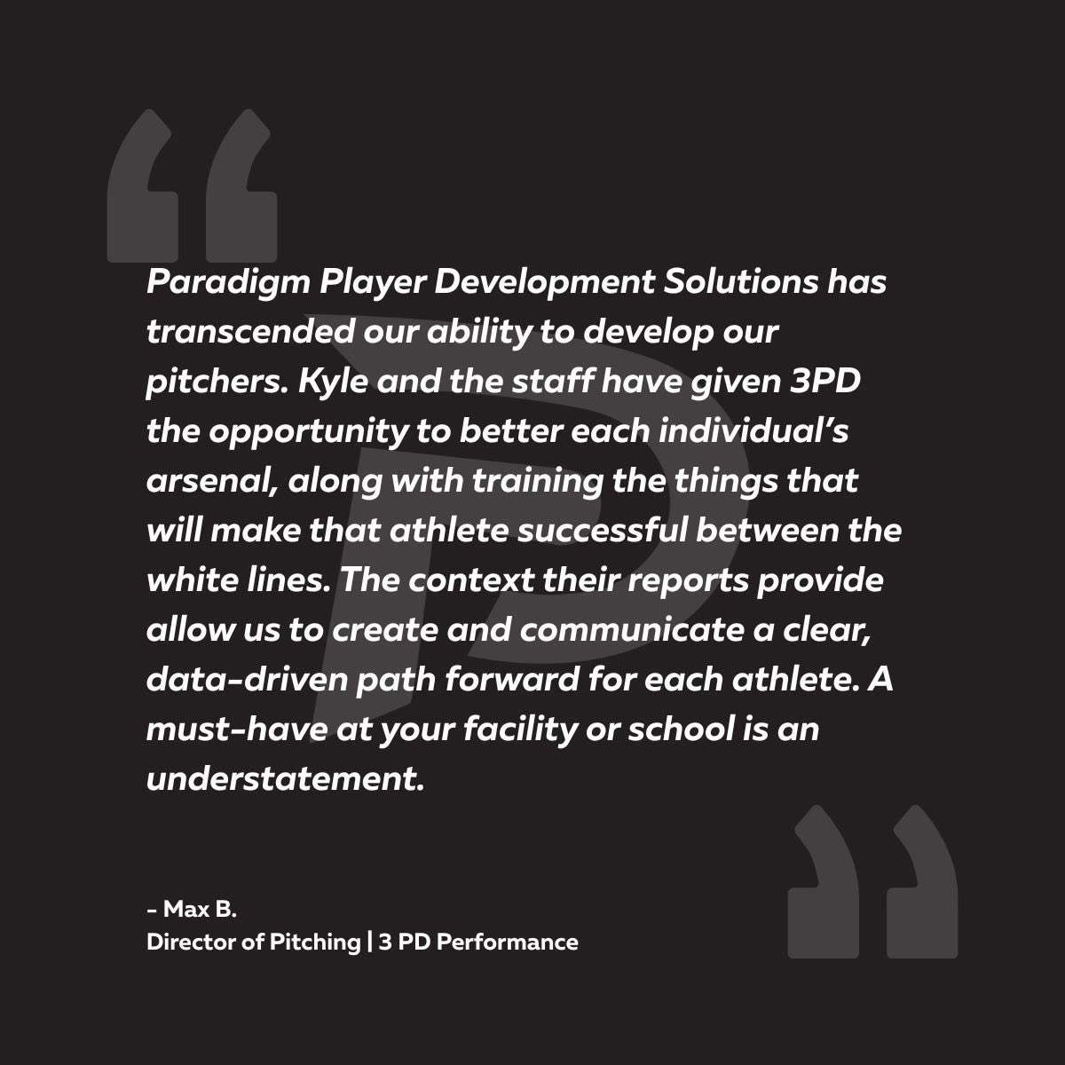 ParadigmPDS's tweet image. . 📊 Paradigm reports give clear, data-driven direction
🧠 Helps coaches make smarter, faster development decisions
✅ A must-have for any facility or school.
Max Bain (@mbain_38) shares…