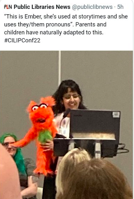 RooneyRachel's tweet photo. 'This is Ember, SHE'S used at storytimes and SHE uses they/them pronouns. Parents and children have naturally adapted to this.'
But not librarians, eh #CILIP?
#NonBinaryAwarenessDay https://t.co/OE4paL3vBL